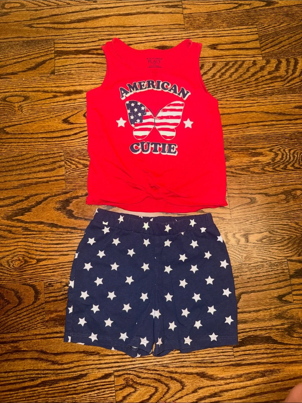 The Children's Place Red "American Cutie" Tank with Navy Star Shorts - Picture 1 of 3